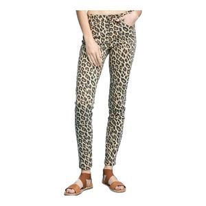 Womens Judy Blue Leopard Animal Print 5 Pocket Skinny Denim Jeans - Sz 18W